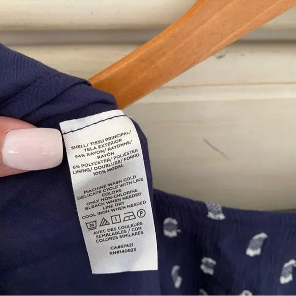 LOFT Navy Blue Ruffle Sleeve Dress - Picture 7 of 7